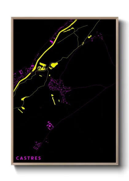 Une affiche de carte sur Castres