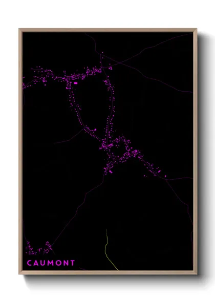 Une affiche de carte sur Caumont