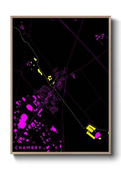 Une affiche de carte sur Chambry