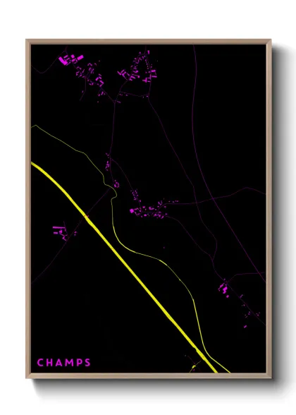 Une affiche de carte sur Champs