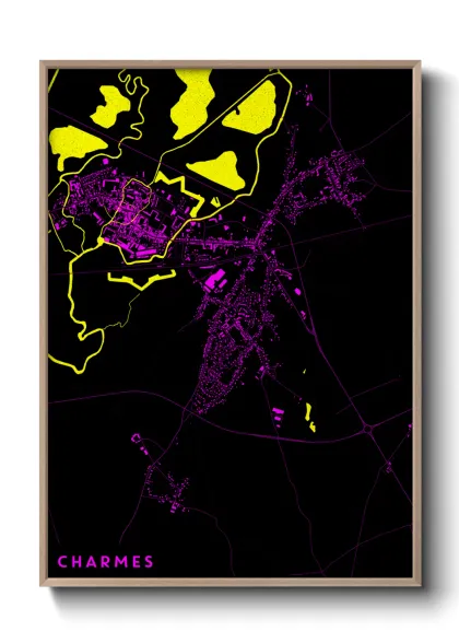 Une affiche de carte sur Charmes