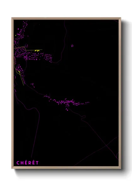 Une affiche de carte sur Chérêt