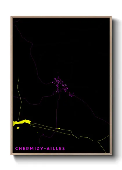 Une affiche de carte sur Chermizy-Ailles