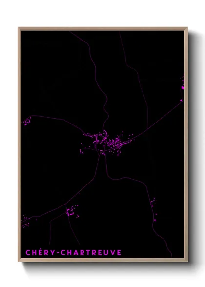 Une affiche de carte sur Chéry-Chartreuve