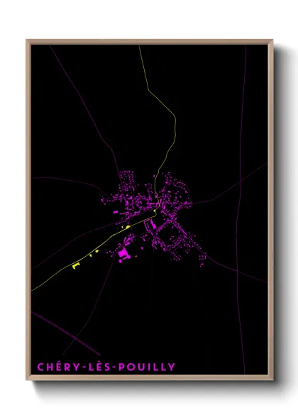 Une affiche de carte sur Chéry-lès-Pouilly