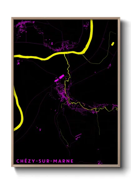 Une affiche de carte sur Chézy-sur-Marne