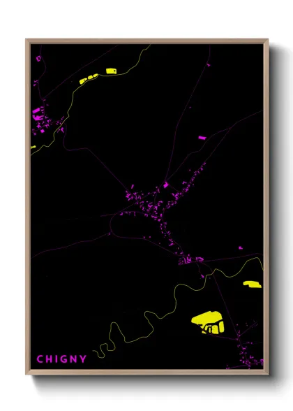 Une affiche de carte sur Chigny