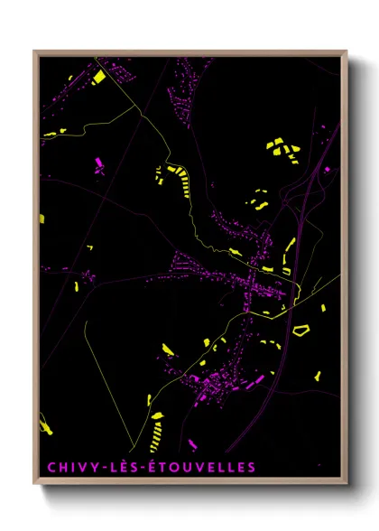 Une affiche de carte sur Chivy-lès-Étouvelles