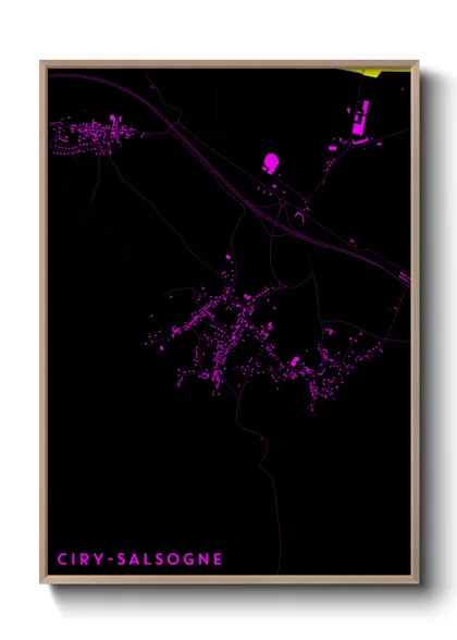 Une affiche de carte sur Ciry-Salsogne