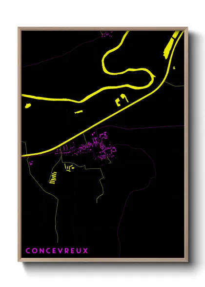 Une affiche de carte sur Concevreux