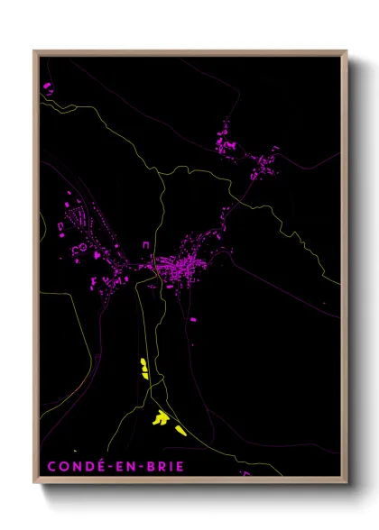 Une affiche de carte sur Condé-en-Brie