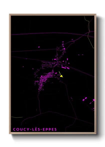 Une affiche de carte sur Coucy-lès-Eppes