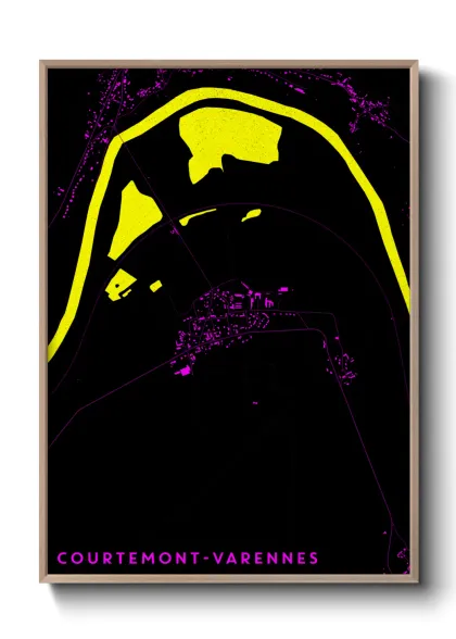 Une affiche de carte sur Courtemont-Varennes