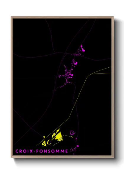 Une affiche de carte sur Croix-Fonsomme