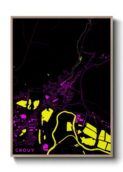 Une affiche de carte sur Crouy