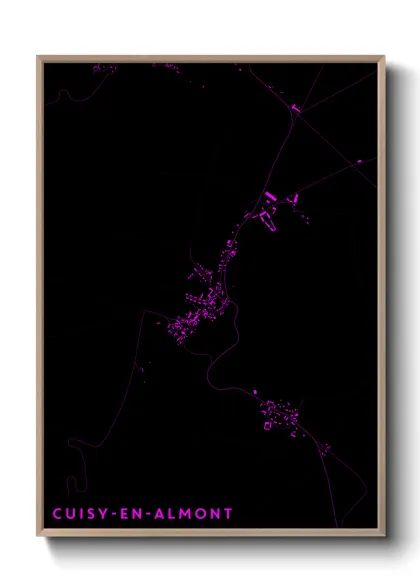 Une affiche de carte sur Cuisy-en-Almont