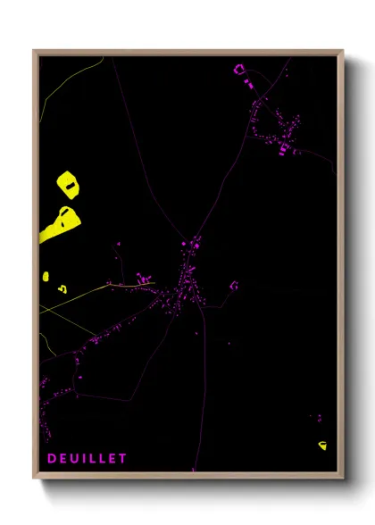 Une affiche de carte sur Deuillet