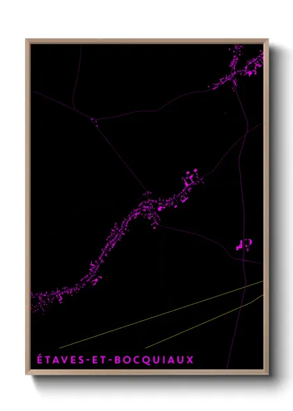 Une affiche de carte sur Étaves-et-Bocquiaux