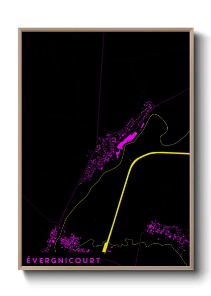 Une affiche de carte sur Évergnicourt