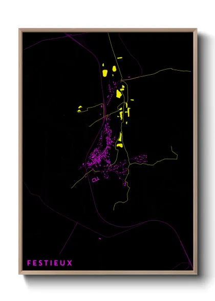 Une affiche de carte sur Festieux
