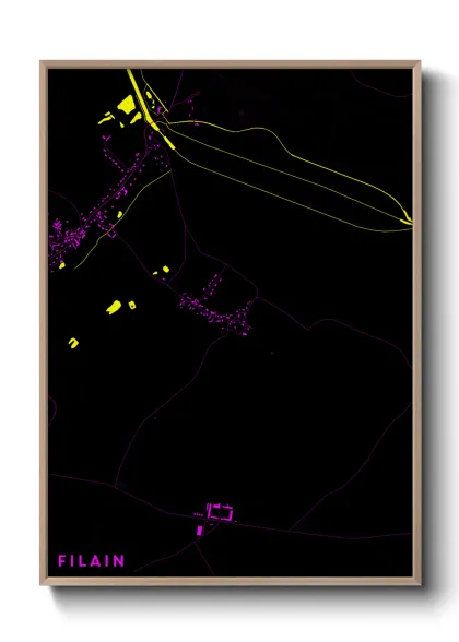 Une affiche de carte sur Filain