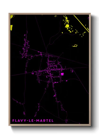 Une affiche de carte sur Flavy-le-Martel