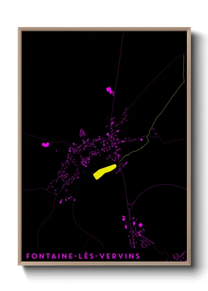 Une affiche de carte sur Fontaine-lès-Vervins