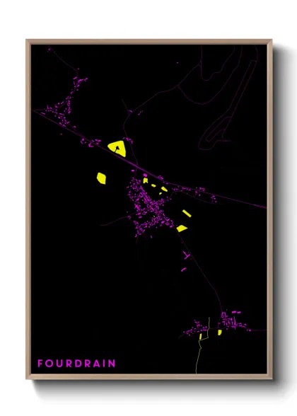 Une affiche de carte sur Fourdrain