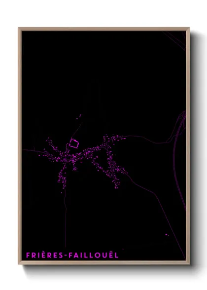 Une affiche de carte sur Frières-Faillouël