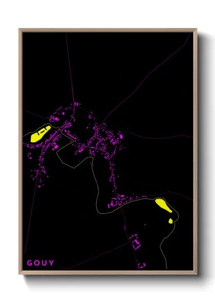Une affiche de carte sur Gouy