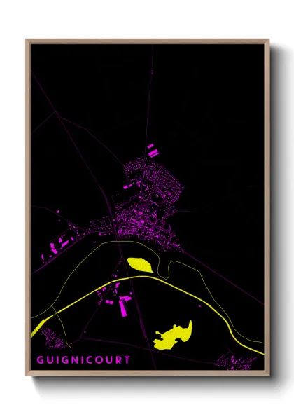 Une affiche de carte sur Guignicourt
