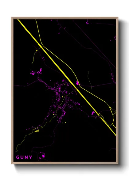 Une affiche de carte sur Guny