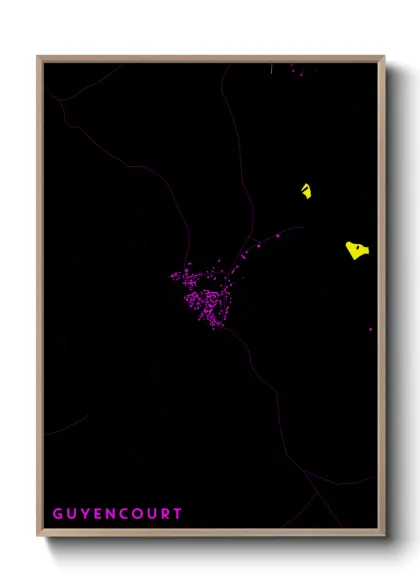 Une affiche de carte sur Guyencourt