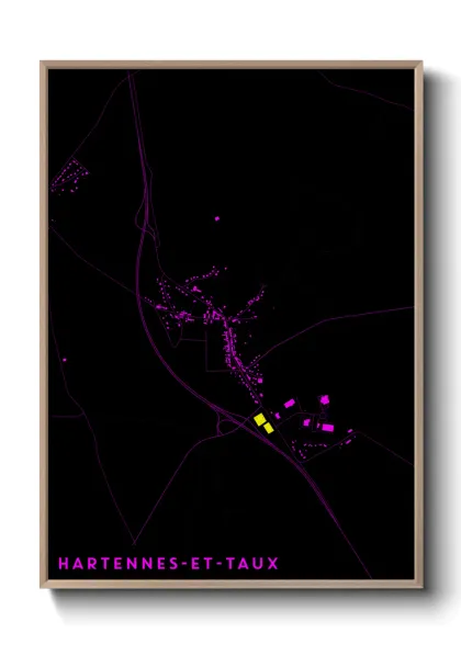 Une affiche de carte sur Hartennes-et-Taux