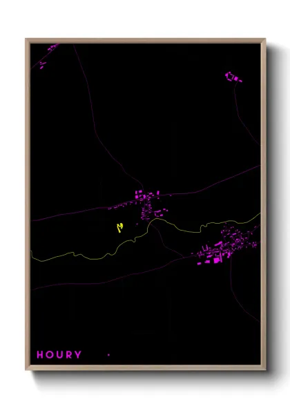 Une affiche de carte sur Houry