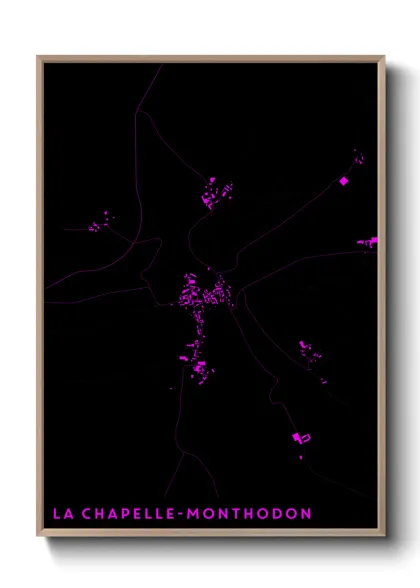 Une affiche de carte sur La Chapelle-Monthodon