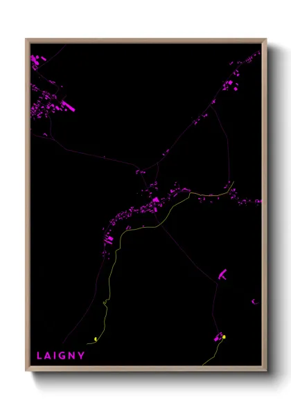 Une affiche de carte sur Laigny