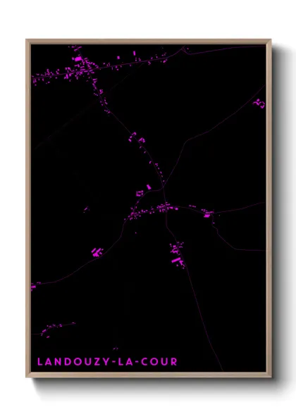 Une affiche de carte sur Landouzy-la-Cour