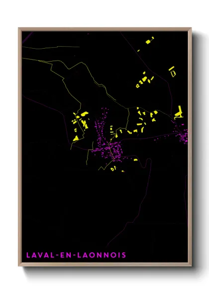 Une affiche de carte sur Laval-en-Laonnois