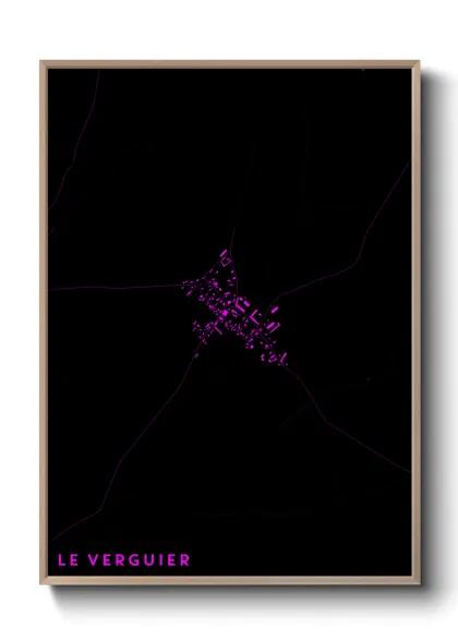 Une affiche de carte sur Le Verguier