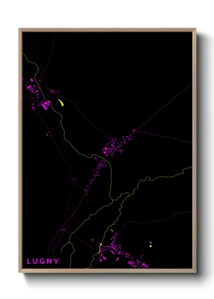 Une affiche de carte sur Lugny