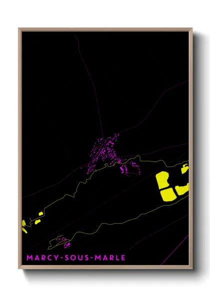 Une affiche de carte sur Marcy-sous-Marle