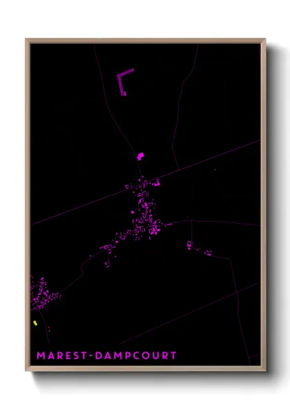 Une affiche de carte sur Marest-Dampcourt