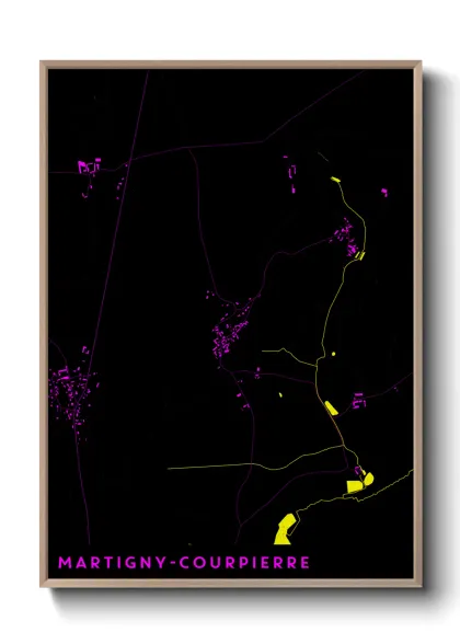 Une affiche de carte sur Martigny-Courpierre