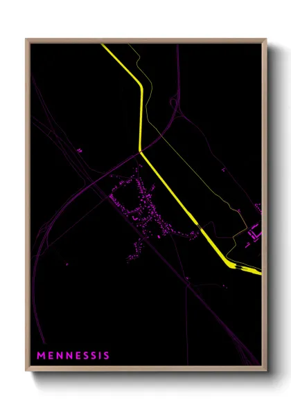 Une affiche de carte sur Mennessis