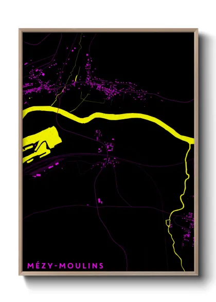 Une affiche de carte sur Mézy-Moulins
