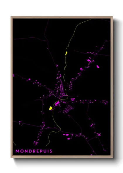 Une affiche de carte sur Mondrepuis