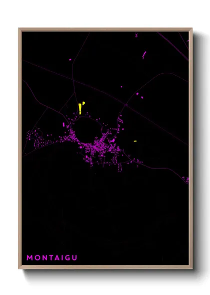 Une affiche de carte sur Montaigu