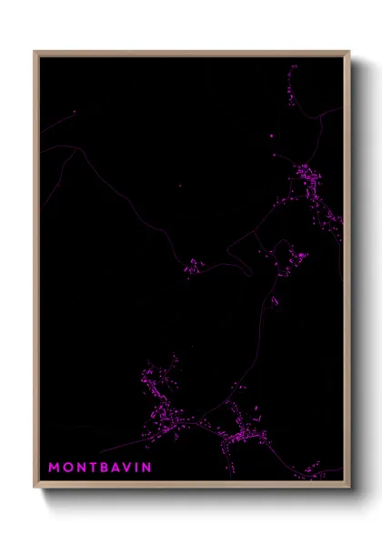 Une affiche de carte sur Montbavin