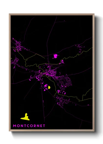 Une affiche de carte sur Montcornet